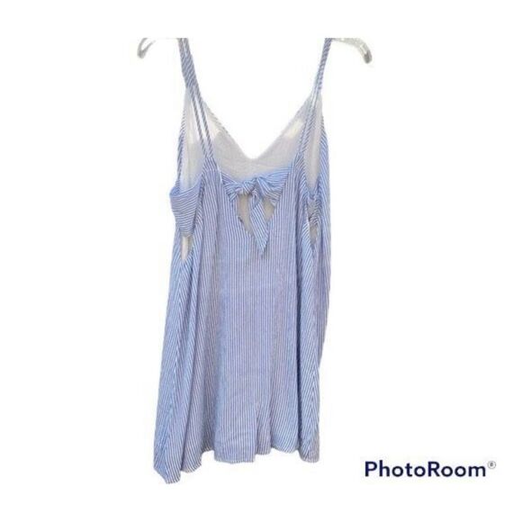 ✨Adrift Blue Striped Tie-Back Mini Swing Dress✨ - Picture 8 of 10